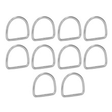 10 Stück 316er Edelstahl D-Ringe, 3 mm, 20x17x3MM, Silber