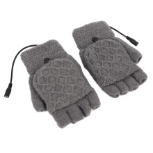 Grau USB-beheizbare Halbfinger-Handschuhe 3-Stufen waschbar