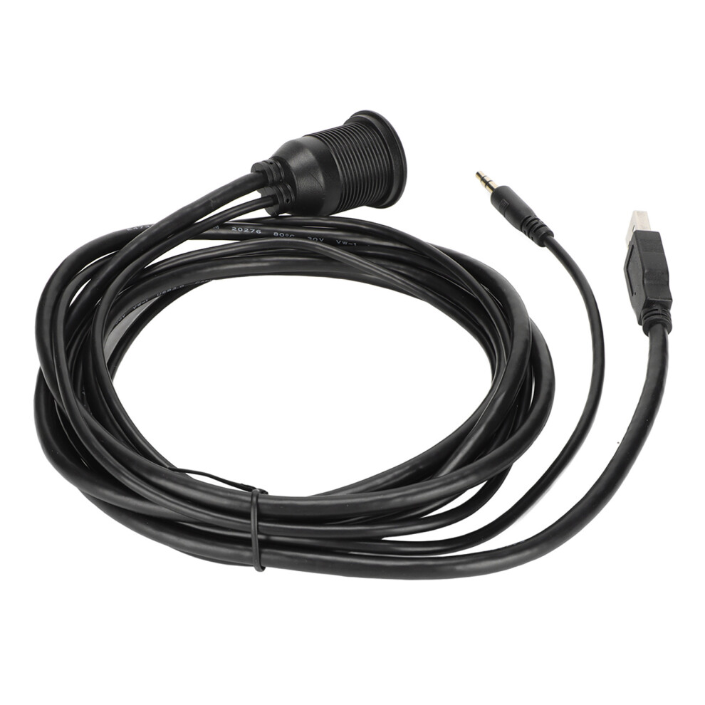 2M Car Mount Flush Cable Usb 3.0 Aux Dc 3.5Mm Port Car Mount Flush Cable For Car Boat Motorcycle With Led Indicators 4071320714812
