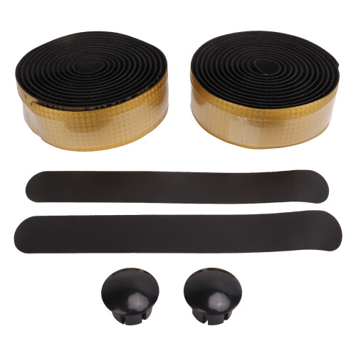 Lenkerband 2m PU EVA, weiches Carbonfaser-Muster Gold 1