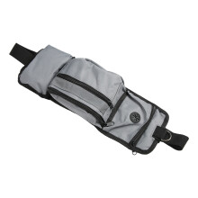 Dog Training Waist Bag Large Capacity Reflective Puppy Treat Waist Pouch with Bottle Holder Poop Bag Dispenser Gray