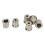 6 Stück Recordative Edition Thru-Body Messing-Silber 15