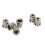 6 Stück Recordative Edition Thru-Body Messing-Silber 9