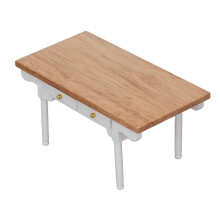 1:12 Puppenhaus-Schreibtisch - 13 7 6,3 cm, Holz & Weiß