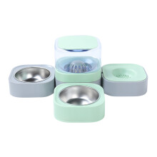 Futter- und Wasser-Autospender für Haustiere mit 2 Schüsseln für Hunde & Kätzchen Grün & Grau