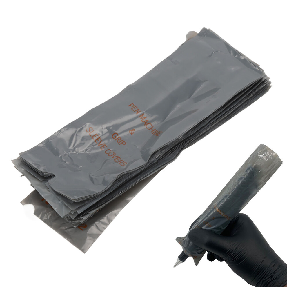 200PCS Tattoo Pen Bags Disposable Dustproof Tattoo Machine Covers Thick Slip Proof Tattoo Machine Sleeves