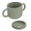 Grüner Silikon-Lernbecher mit Doppelgriffen 4,4 oz 6