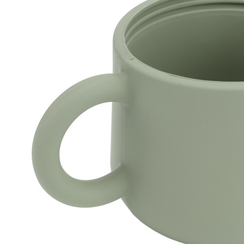 Grüner Silikon-Lernbecher mit Doppelgriffen 4,4 oz 2