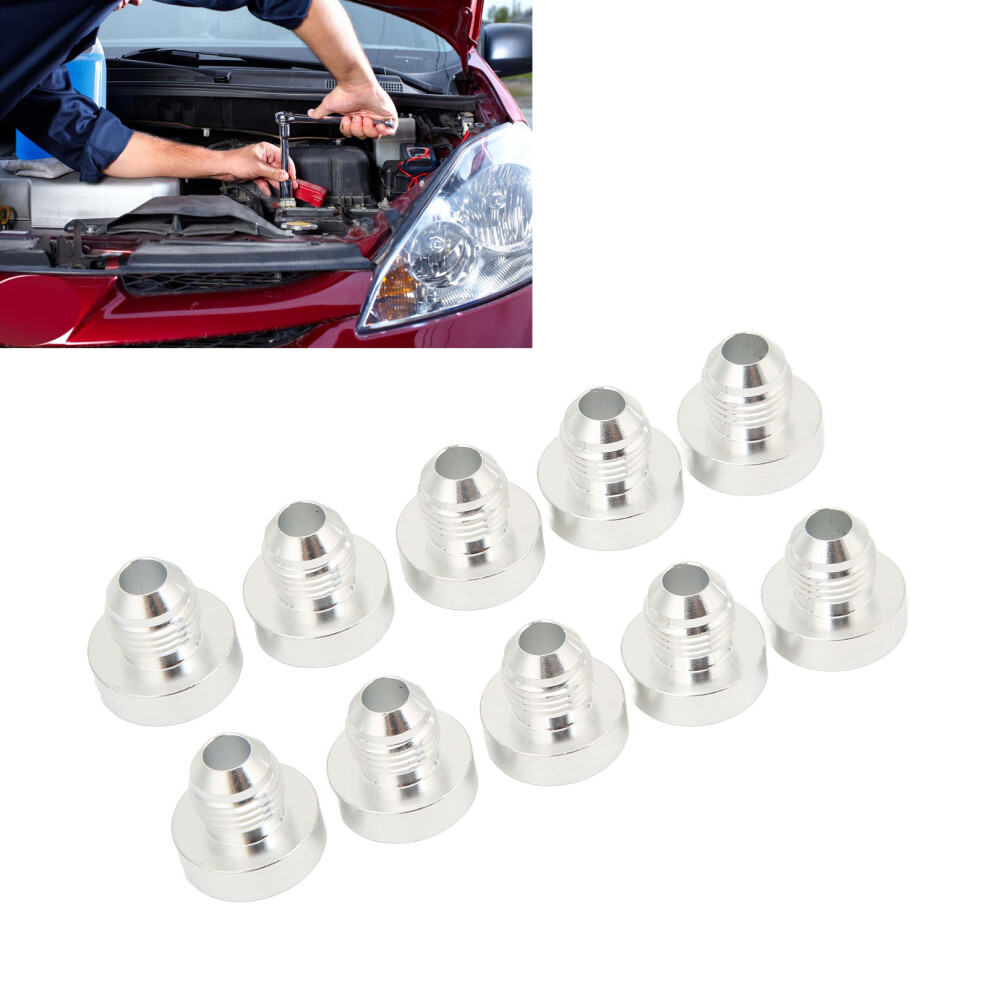 10Pcs An6 Weld On Bung Fitting 1/2In Male Thread Aluminum Alloy Weldable Fuel Oil Hose Adapter For Auto 9301320727204
