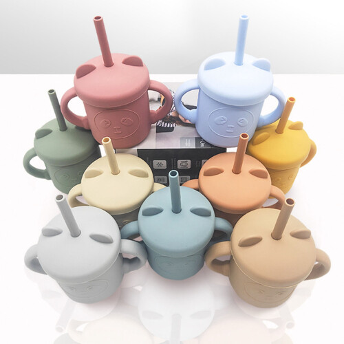 1 Stück Panda-Muster Silikon-Schnabeltasse 129 cm 2