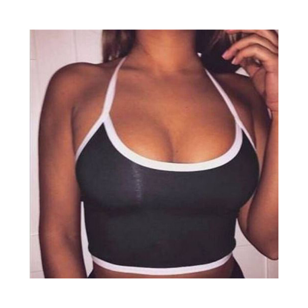 (Black,TagM=US XS)Débardeurs sexy été mode femme bustier soutien gorge gilet crop top chemisier bralette