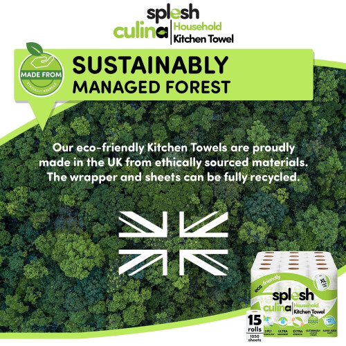 Cusheen Splesh Culina 3-Ply XL Kitchen Towels, 15 Rolls, 1050 Sheets 2