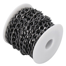 5 m schwarze DIY-Aluminiumkette zur Schmuckherstellung praktische Aufbewahrung Curb-Kette