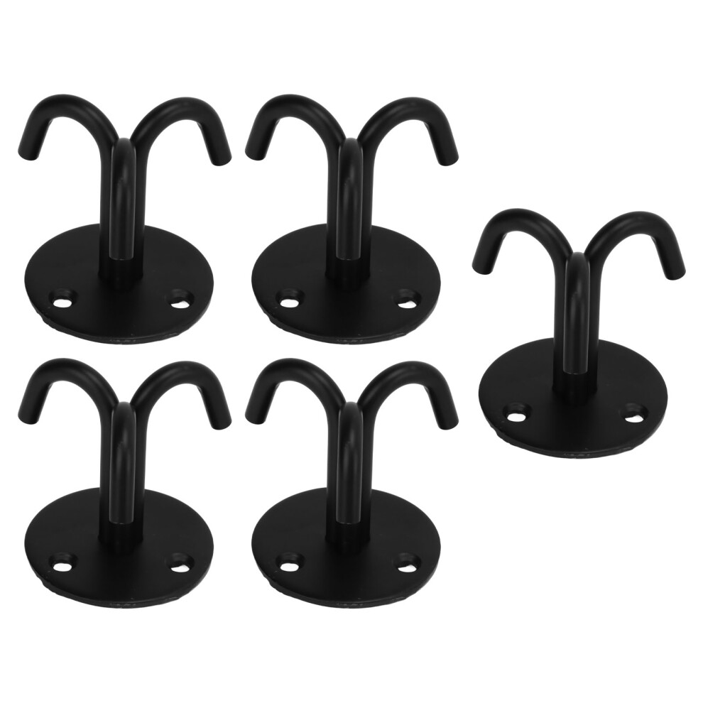 5Pcs Ceiling Hooks Thicken Three Grappling Stainless Steel Strengthen Load Bearing Ceiling Mount Hanger For Home Black 3751320730982