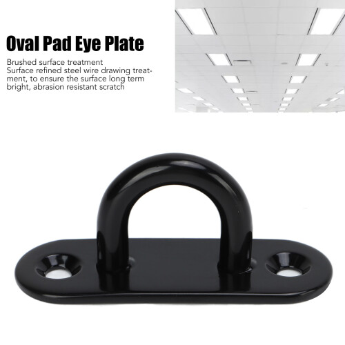 5 Stück oval Padeye-Platte 6 mm / 0,24 in Schwarz 2