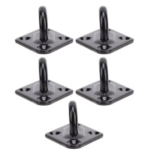 5 piezas de placa con ojo de acero inoxidable 5mm/0.20in negro