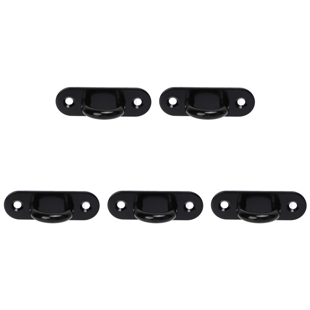 5 Pcs Stainless Steel Eye Plate Ceiling Hook Pad Eye Plate Reinforced Load Bearing Door Fixing Buckle Oval Black 8Mm/0.31In 4611320731503