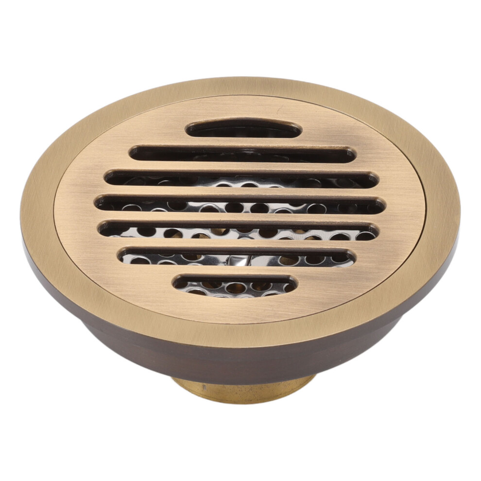 Round Shower Drain Vintage Style Robust Wearproof Sturdy Circle Floor Drain For Bathroom Garage 8781320732629