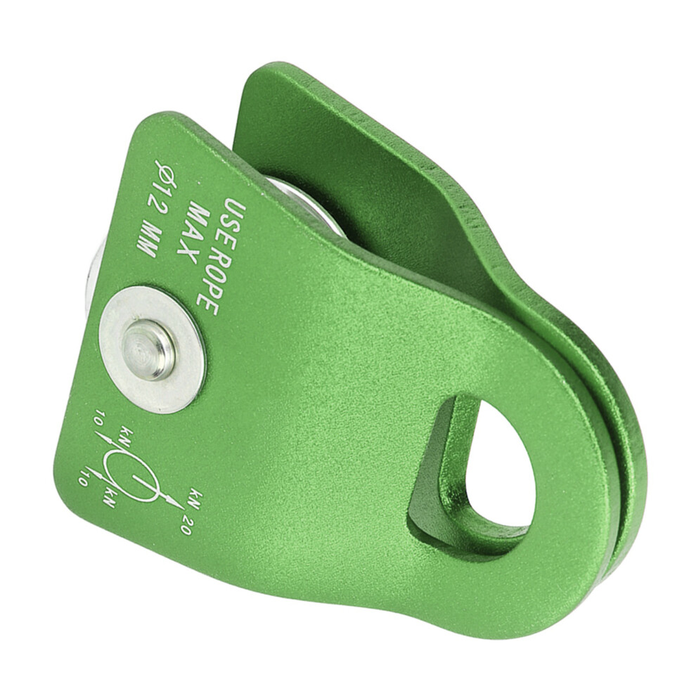 20Kn Climbing Pulley Aluminum Mg Alloy Downhill Side Plate Single Pulley For Mountaineering Skiing Green 4911320733065
