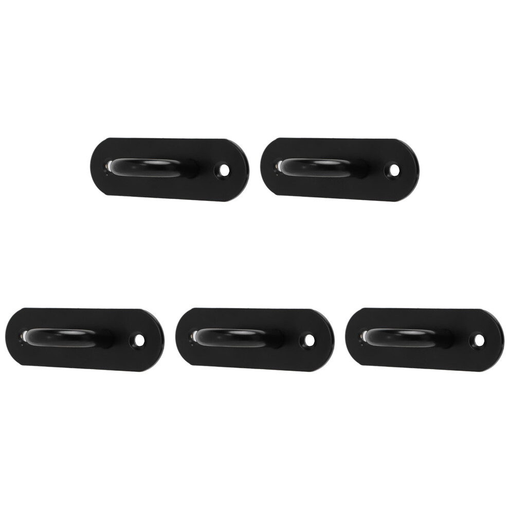 5 Pcs Stainless Steel Eye Plate Ceiling Hook Pad Eye Plate Reinforced Load Bearing Door Fixing Buckle Oval Black 9Mm/0.35In 7901320731359
