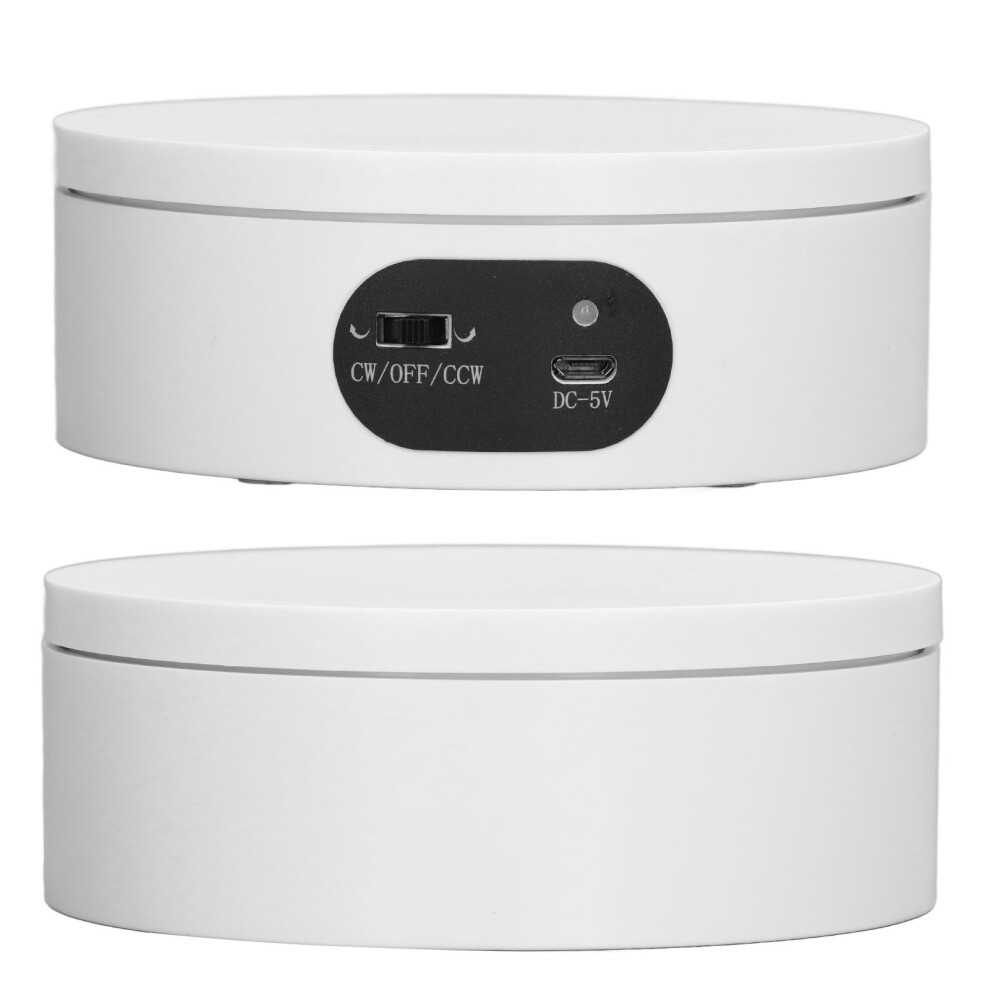 Rotating Display Stand 4.7in Auto Rotation USB Battery Powered Low Noise Turntable Stand for Showcase Photo Product