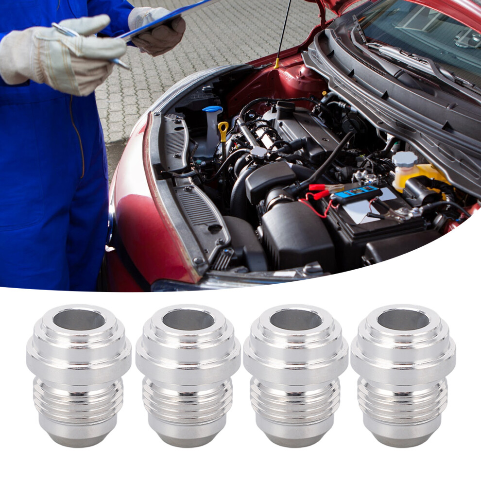 4Pcs An8 3/4In Male Thread Billet Aluminum Alloy Car Thread Connectors Weld In Pipe Fitting 8101320739181