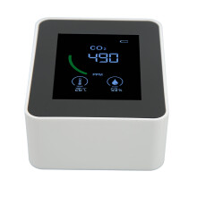 Weißer CO2-Detektor USB 9x7x3,5 cm 1500 mAh TVOC