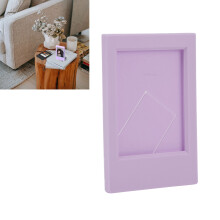 Photo Frame Plastic Rectangle Desktop Classical Stand Picture Frame for Fujifilm for Instax Mini 3in Photos Lilac Purple