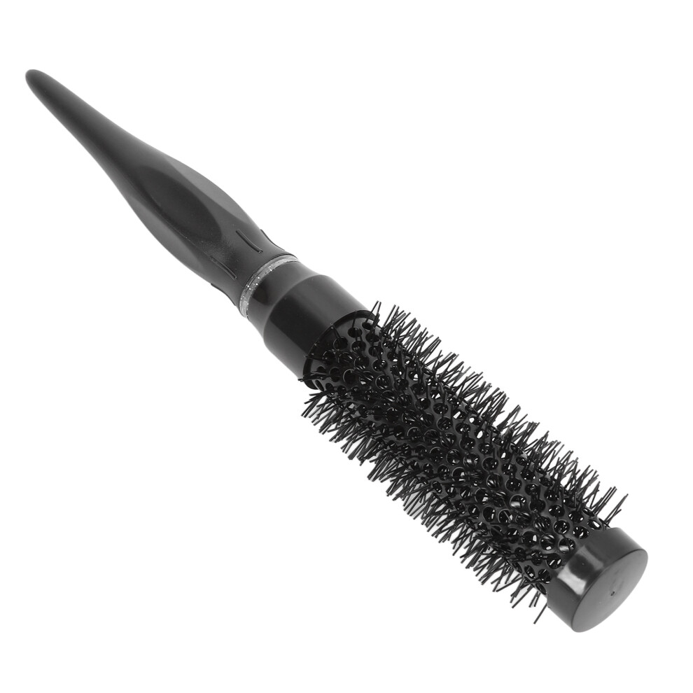 Black Round Hair Brush Prevent Static Negative Ion Massage Scalp Smoothing Hair Nylon Roller Hairbrush For Salon Home 26X2.7x2.7cm/10.2X1.1