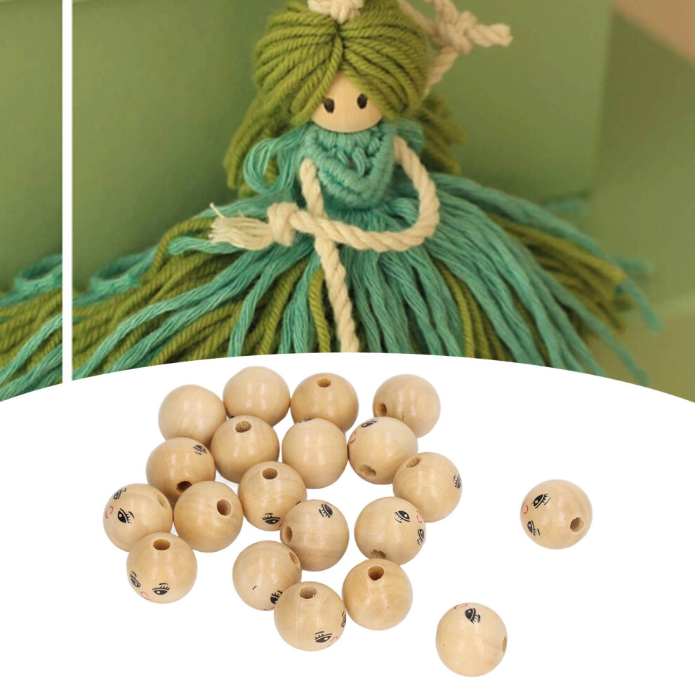 30Pcs Wooden Smile Face Beads Log Color Diy Round Wooden Smiley Loose Beads Gift Children Beaded Accessories 8781320743830