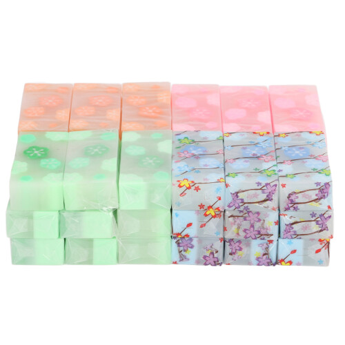 36 Stück Bleistiftgummis - PVC, Frucht-Sakura-Muster 1