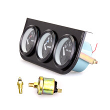 3-in-1 2-Zoll (52 mm) Volt-/Wasser-/Öl-Messanzeigen, Weiß