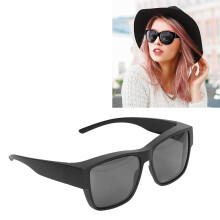 Gafas de sol extragrandes para llevar sobre las gafas, polarizadas de policarbonato, negras