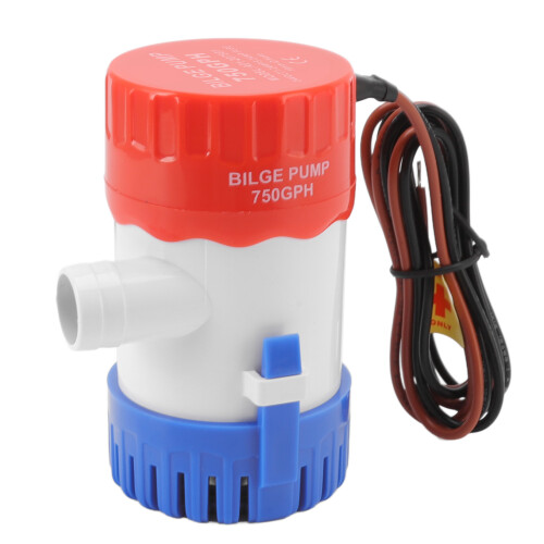 Bomba de sentina 750GPH, 24V, 108x70mm, Plástico 1