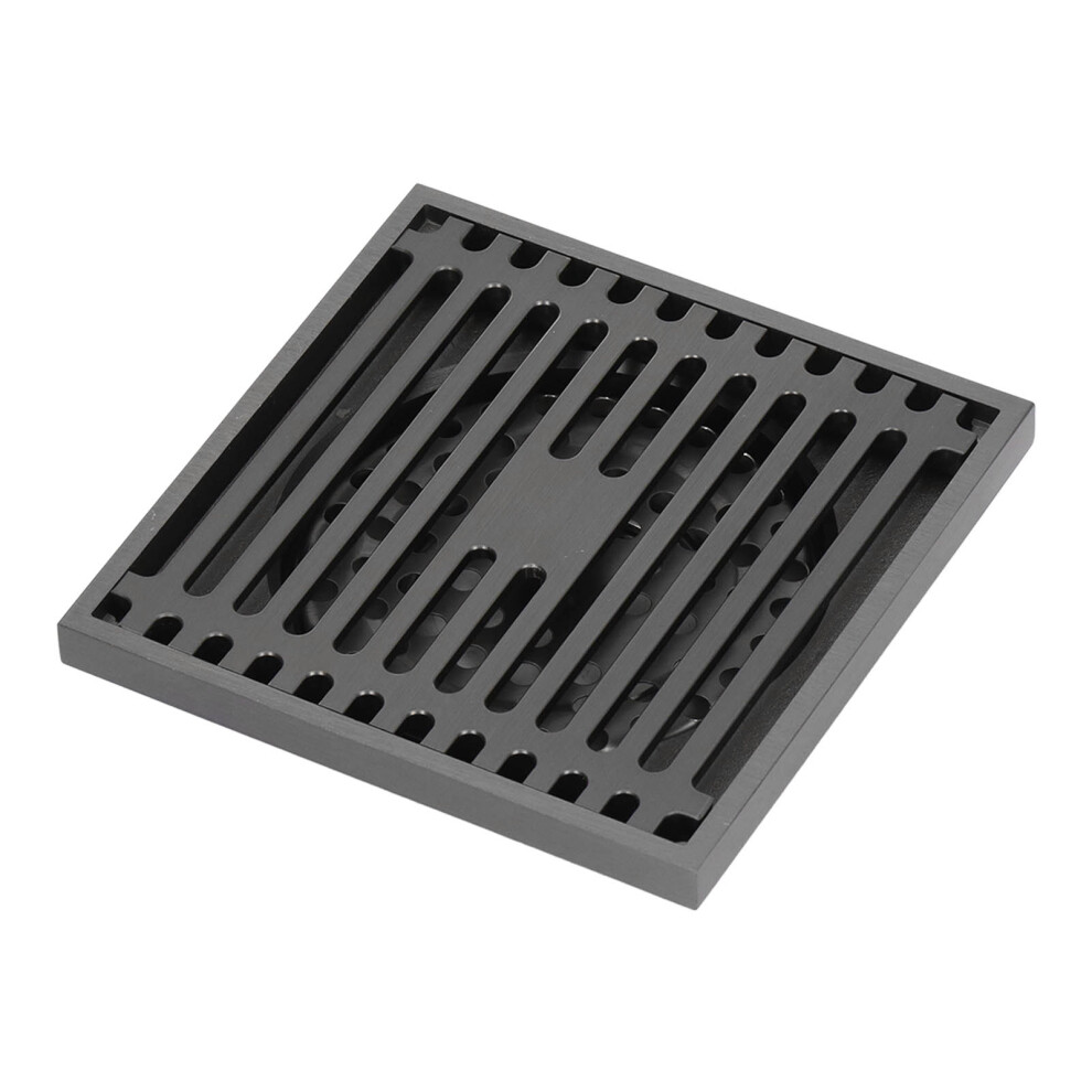 Floor Drain Stainless Steel Square Anti Odor Large Displacement Bathroom Grate For Home Balcony Grey 7891320757452