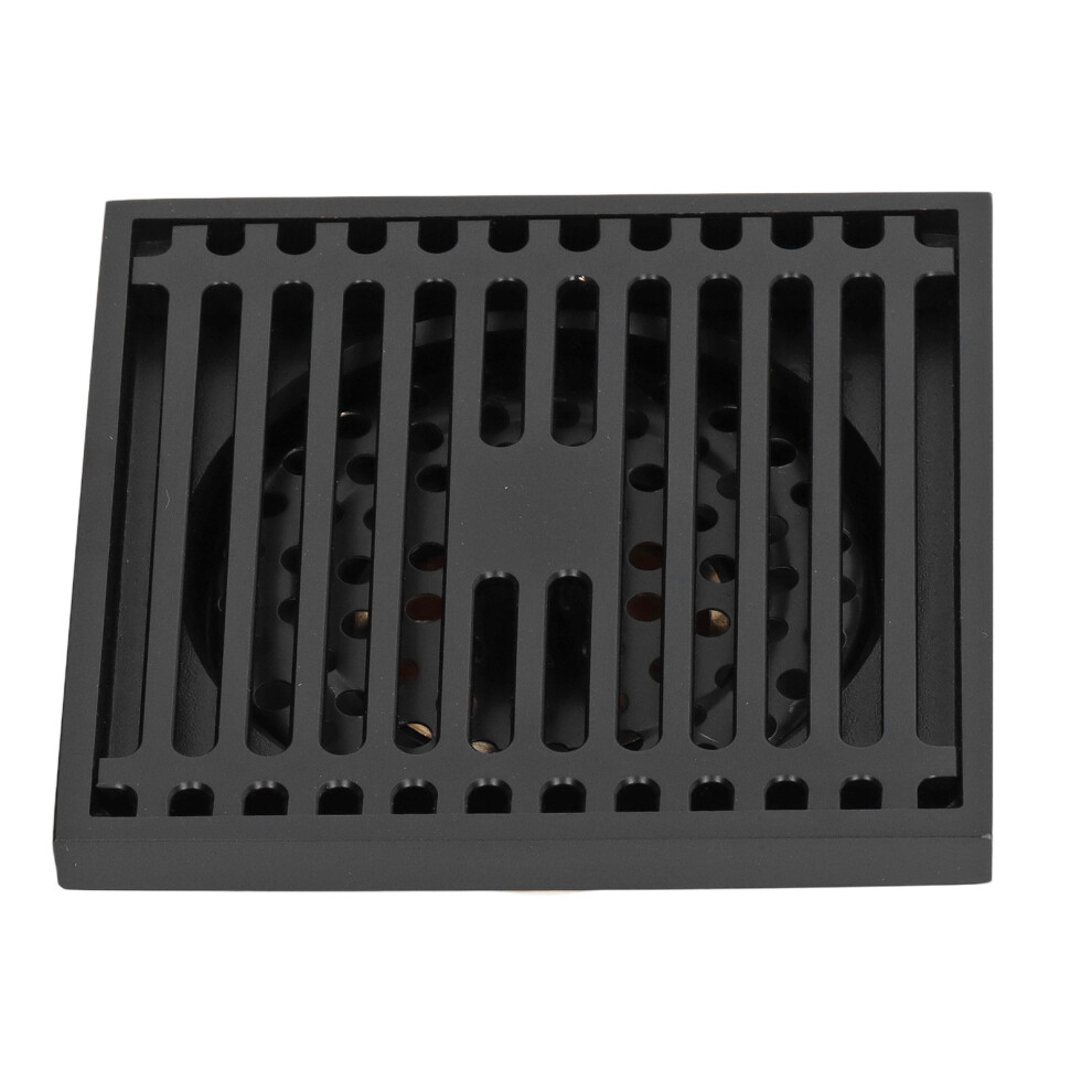 Shower Floor Drain Copper Odorproof Black Large Displacement Floor Drain Set For Bathroom Toilet Balcony Shallow Water 9321320757438