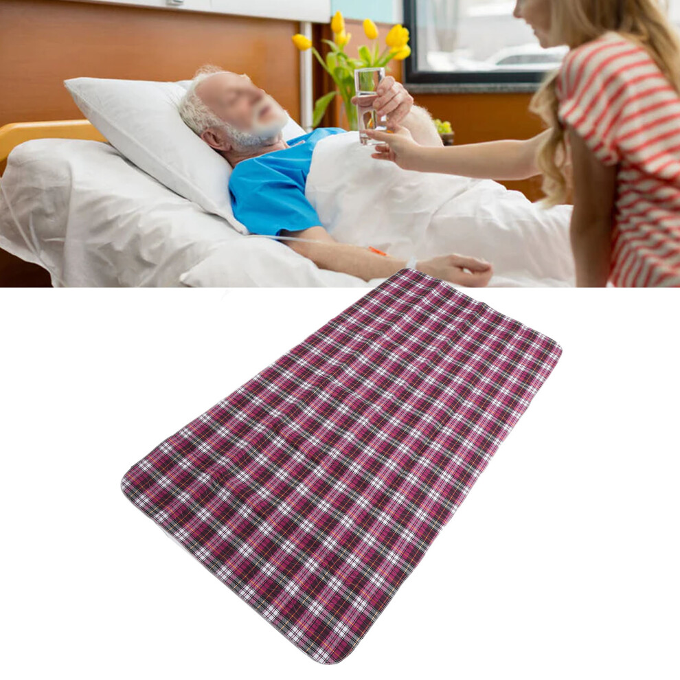 Purple Incontinence Bed Pad Plaid Washable Reusable Heavy Absorbency Hospital Bed Pad For Home Hospital Indoor 35.43X47.24in