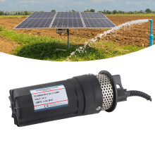 Solar Submersible Water Pump 230ft Lift 6.5L Deep Well Water Pump for Irrigation Pond DC 24V Black
