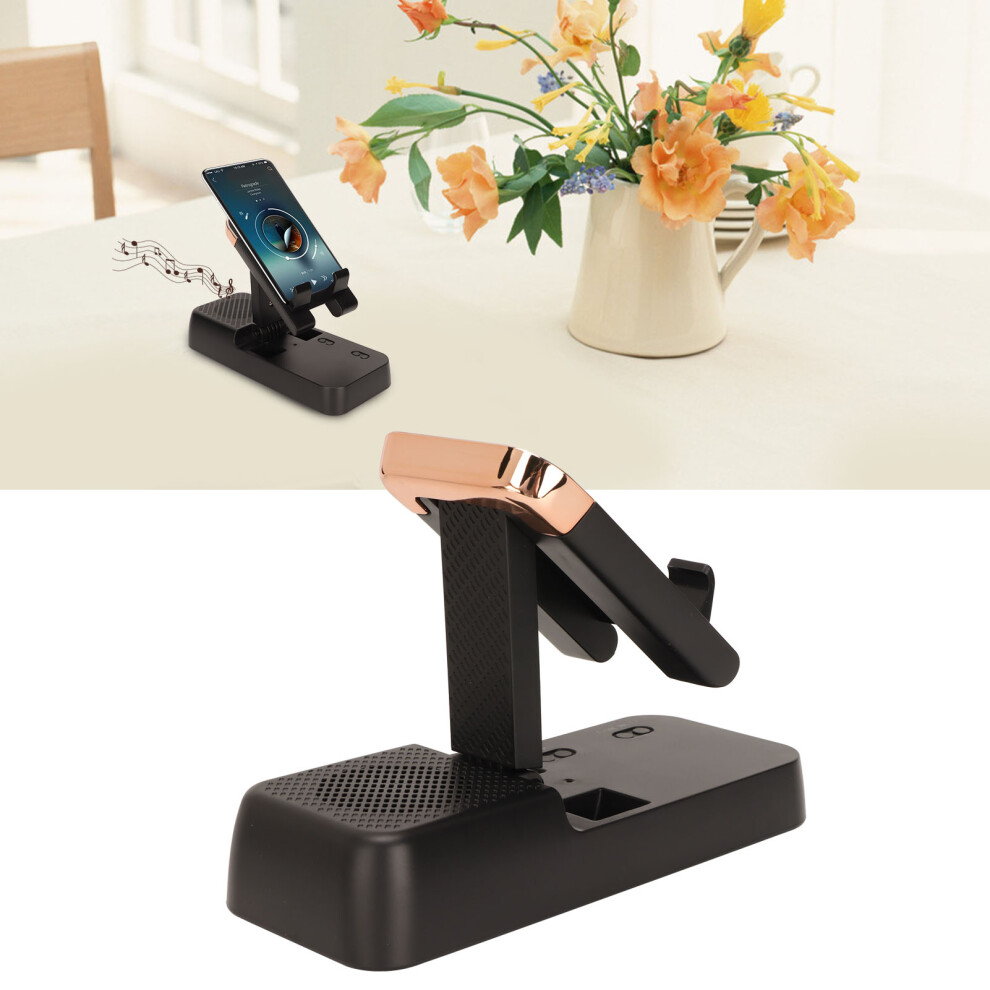 Phone Stand Bluetooth Speaker Prevent Slip Hd Stereo Cellphone Holder Wireless Speaker For Tablets Black 7611320762221