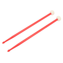 Dos mazas para tambor: de doble cabeza, con cabeza de fieltro, rojo