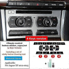 (Climate 4kyes) Jaguar XF 2012-2015 Caches de boutons noirs avec autocollants de réparation de commutateur