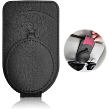 Porte-lunettes en cuir pour voiture, porte-lunettes de voiture, porte-lunettes à clip pour carte de