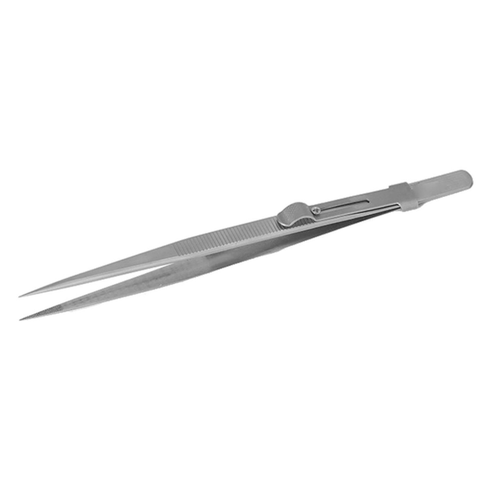 Alloy Steel Tweezers with Adjustable Slide Lock Antimagnetic Tweezers for Electronic Repair Pointed Tip-image-OPC-PHV5QQG-NEW