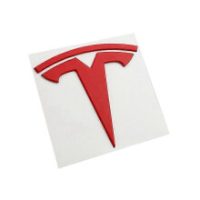 (3 röda baksidor) Metallklistermärke för Tesla Model 3 Y fram och bak, bagageutrymmeslogotyp, ersätt