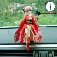 (Rojo) PVC Anime Belleza Muñeca Modelo Juguetes Decoración de Coche ACG Dibujos Animados Coche Interior
