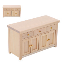 1:12 Birkenholz-Puppenhaus-Schrank 12,6 5,2 7,6 cm