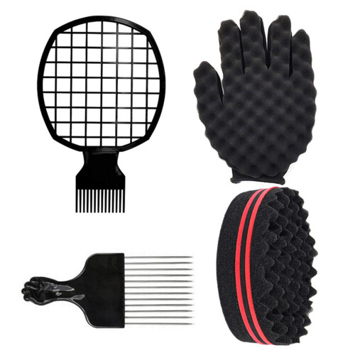 ABS Afro-Kamm-Set 3x 21,5x12x5cm 81g mit Handschuh 2