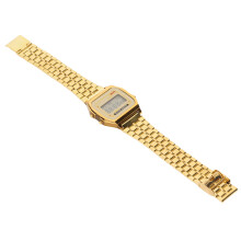 Kinder-Digitaluhr Mädchen Jungen Edelstahl Sport Gold 32 mm
