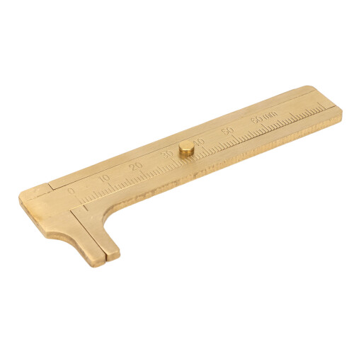 Taschenmessschieber aus Messing 0-60mm, 98x17mm, Einzelskala 1