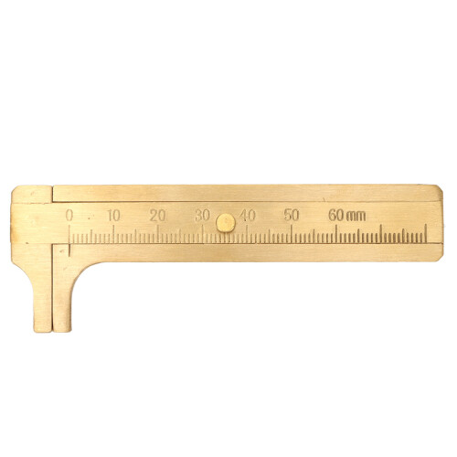 Taschenmessschieber aus Messing 0-60mm, 98x17mm, Einzelskala 2